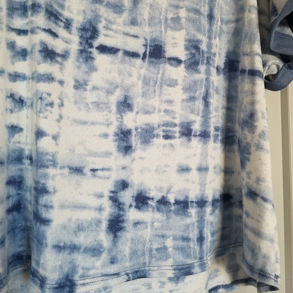 Lucky Brand Blue & White Tie Dye Top Size 3x - Picture 6 of 8